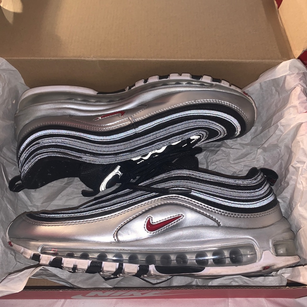 MENS SIZE 8 NIKE AIR MAX 97 SILVER & BLACK